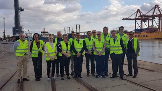 Delegación danesa en el puerto de Sevilla